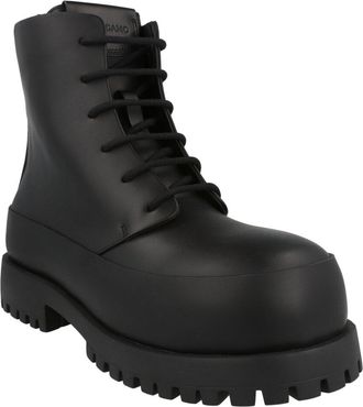 Ferragamo Fede Leather Combat Boot