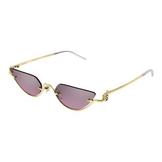 Gucci Sunglasses, unisex, Yellow, 53 MM, Semi Rimless Cat Eye Sunglasses