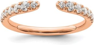 Diamond2Deal 14k Gold Lab Grown Diamond Wedding Band Ring 0.37Ct Clarity- VS Color- D-E