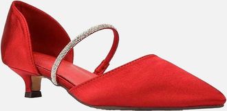 XY London Womens XY London Womens/Ladies Laura Pointed Kitten Heel Court Shoes - Red - Size: 8