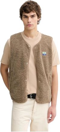 American Vintage Hoktown Vest - Heren - Bodywarmers - Bruin - XL - Polyester - Jassen