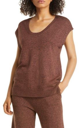 Nordstrom Marled Sleeveless Sweater in Brown- Black Marl at Nordstrom, Size Large