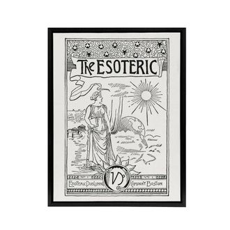 Artery8 The Esoteric Journal Cover Hiram Butler Vintage Framed Canvas Wall Art in White | Size: W24 x H32