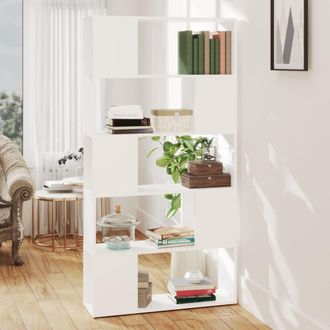 vidaXL Vidaxl - Librer&iacute;a Separador Madera Contrachapada Blanco 80x24x155 Cm