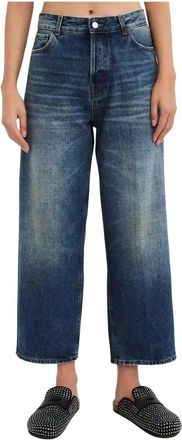 Haikure Betty Boyfriend Jeans met Hoge Taille - Dames - Cropped Jeans - Blauw - W27 - Katoen - Jeans