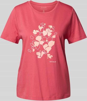 Tom Tailor Regular Fit T-Shirt aus reiner Baumwolle in Pink, Gr&ouml;&szlig;e L