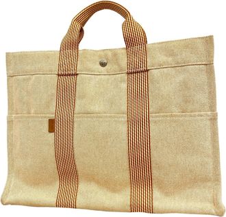 Herm&egrave;s Orange Canvas Tote Bag (Pre-Owned)