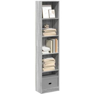 vidaXL Bookcase Grey Sonoma 40x24x176 cm Engineered Wood vidaXL