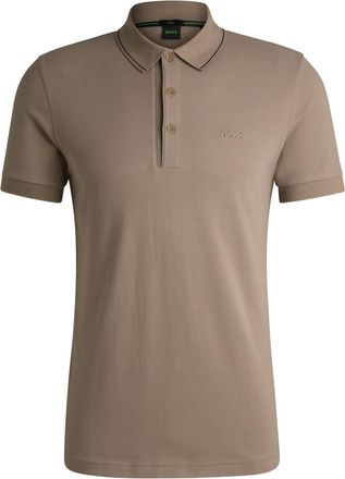 HUGO BOSS Mens Hbg Paule 4 Polo Shirt, Premium Craftsmanship in Lght/Pstl Green - Size Large