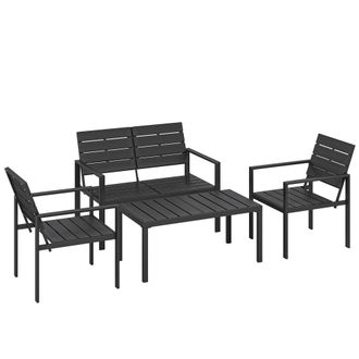 OUTSUNNY Muebles de jard&iacute;n 104x71x76.5 cm negro
