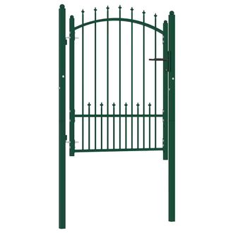 vidaXL Puerta De Valla Emmen Con Pinchos De Acero, 104 X 109,5 Cm, Verde Vidaxl