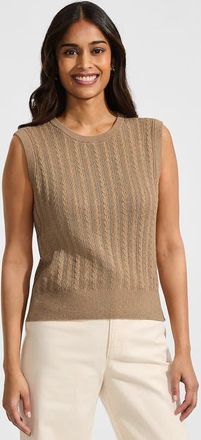 Lands End Cotton Pointelle Shell Sweater in Vicuna Heather at Nordstrom, Size X-Small