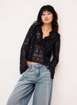 Twik Womens Ruffled lace blouse
