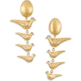 Givenchy Lucky Charms Golden Bird Drop Earrings in Golden Yellow at Nordstrom