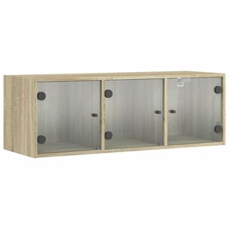 vidaXL Mueble De Pared Puertas De Vidrio Roble Sonoma 102x37x35 Cm Vidaxl