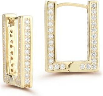 Glaze Jewelry Small Cubic Zirconia Rectangular Hoop Earrings in Gold at Nordstrom Rack