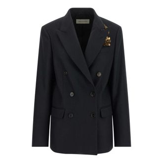 Dries Van Noten Jassen, Dames, Blauw, S, Wol, Barrysta Blazer