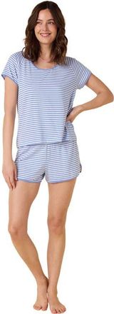 The Cats Pajamas Pima Knit Simple Set Stripes Dots in Essential Stripe Provence at Nordstrom, Size X-Large