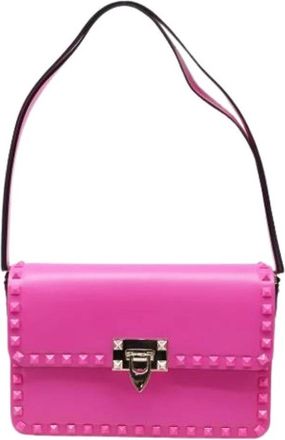 Valentino Pre-owned Rockstud 23 East West Shoulder Bag - Dames - Vintage Schoudertas - Roze - ONE Size - Leer - Vintage