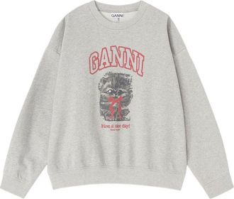Ganni Margot Kitty Organic Cotton Sweatshirt-Donna