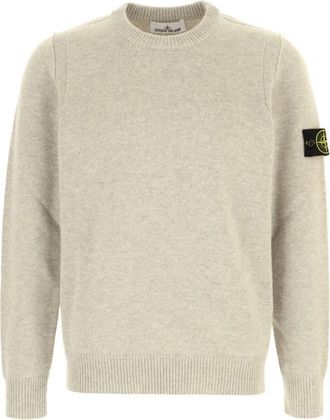 Stone Island Ronde hals gebreid - Heren - Ronde hals truien - Beige - 3XL - Truien & Vesten