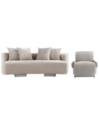 Manhattan Comfort 2Pc Modern Verandah Chenille 90.6In Sofa & Accent Chair