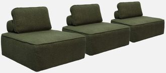 Sweeek Sof&aacute; Modular En Tejido Borreguito, 3 Plazas