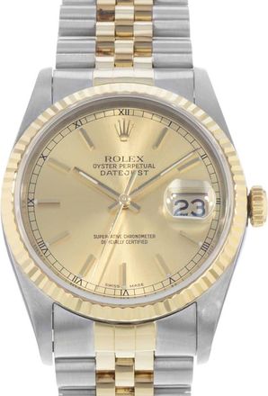Rolex Pre-owned Rolex Datejust 36 Automatic Chronometer Champagne Dial Mens Watch 16233 CSJ