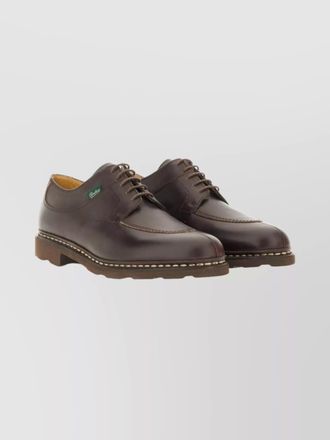 Paraboot round toe leather loafers with stitched detail