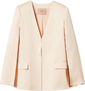 Twinset Satin Cape Jacket - Dames - Blazers - Beige - L - Polyester - Jassen