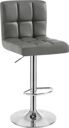 Woltu Woltu Taburete De Bar De Piel Sint&eacute;tica, Juego De 1, Taburete De Cocina Moderno, Ajustable Y Giratorio, Gris