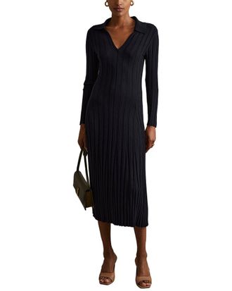 Reiss Winnie Long Sleeve Knitted Wool-Blend Dress