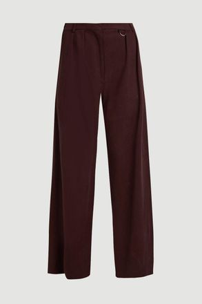 Karen Millen Womens Tencel Blend Tailored Wide Leg Trouser - Chocolate Lyocell - Size 12 UK