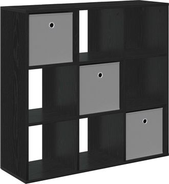 vidaXL Aparador Roble Negro 88,5 X 29 X 84,5 Cm Vidaxl