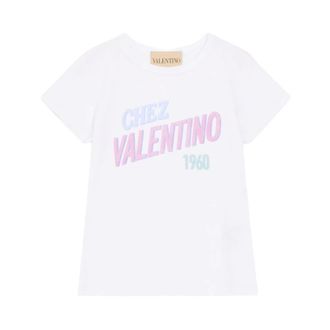 Valentino Tops, Dames, Wit, XS, Katoen, Chez 1960 T-Shirt