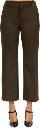 N&deg;21 Broeken, Dames, Groen, M, Wol, Militair Groene Wol Rechte Pijp Broek