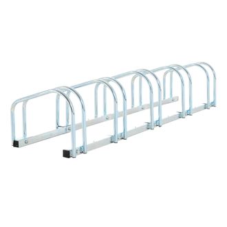 OEM Aparcamiento Para 5 Bicicletas Estacionamiento Para Aparcar Bicicletas Para Interior Y Exterior 145x33x27cm Plata