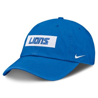 Nike Detroit Lions Primetime Club Wordmark Nike Mens NFL Adjustable Hat in Blue | NF0245A9J-ZW0