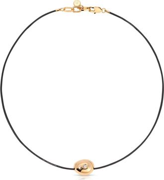 Ettika Pebble Bead Leather Necklace in Gold at Nordstrom