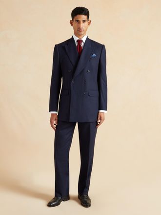 Oliver Brown Double Breasted Clarence Suit - Navy Check