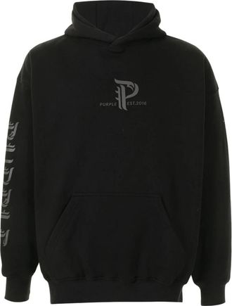 Purple Half & Half Hoodie - Heren - Hoodies - Zwart - S - Hoodies & sweatvesten