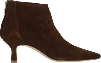 The Seller Schoenen, Dames, Bruin, 36 EU, Su&egrave;de, Puntige Su&egrave;de Enkellaarsjes