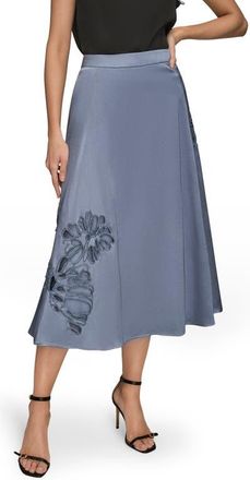 DKNY Sequin Floral A-Line Midi Skirt in Tempest at Nordstrom, Size 16