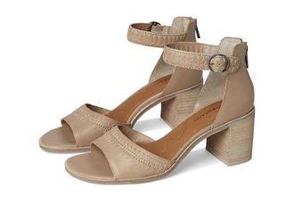 Lucky Brand Shivona Stitched Heeled Sandal Womens Sandals Smoke Grey : 5.5 B - Medium, Leather