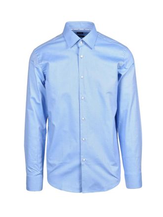 BOSS Light Blue Easy Iron Stretch Cotton Shirt