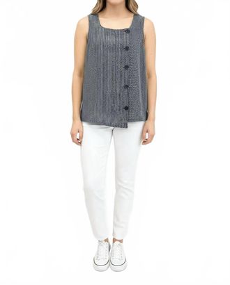 Habitat Olivias Flax Stripe To The Left Top In Navy
