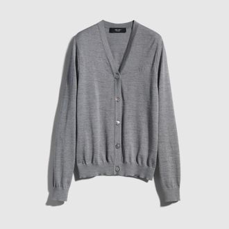 Gucci Fine Wool Cardigan With Embroidery, Black