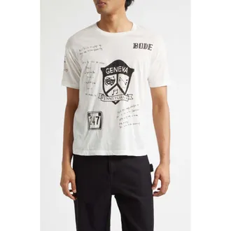 Bode Geneva Camp Crest Graphic T-Shirt in Cream at Nordstrom, Size Xx-Large