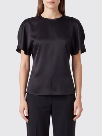 Victoria Beckham Top Bela in raso con scollo a girocollo