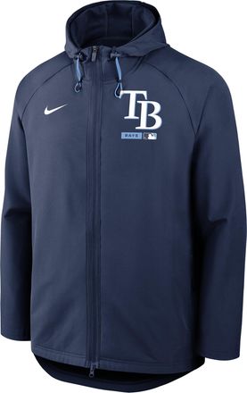 Nike Tampa Bay Rays Authentic Collection Nike Mens Therma-FIT MLB Full-Zip Hooded Jacket in Blue | 04HC047NTPA-FHP